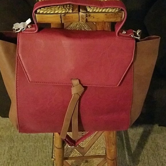 Leather Wine Satchel Bag - Picture 1 of 2